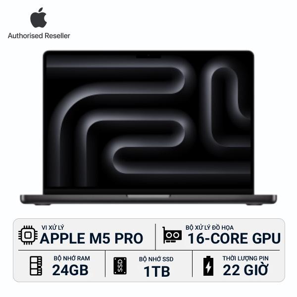 MacBook Pro 2026 14 inch M5 Pro 15‑core CPU | 16‑core GPU 24GB/1TB Chính Hãng