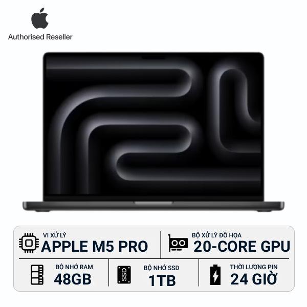 MacBook Pro 2026 16 inch M5 Pro 18‑core CPU | 20‑core GPU 48GB/1TB Chính Hãng