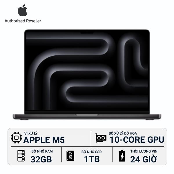 MacBook Pro 2026 14 inch M5 10‑core CPU | 10‑core GPU 32GB/1TB Chính Hãng
