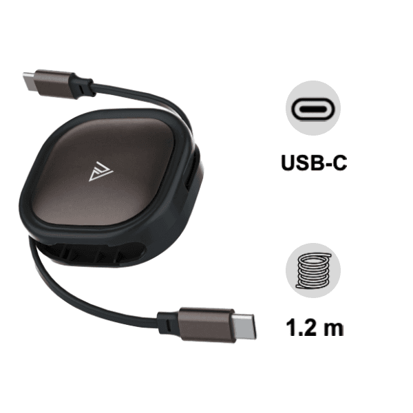 Cáp sạc dây rút Mipow USB-C to USB-C