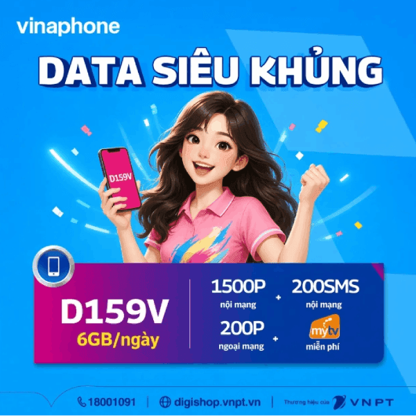 Sim Vinaphone Data 5G D159V