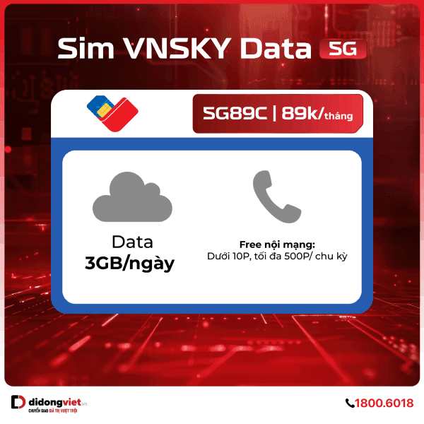Sim VNSKY Data 5G 5G89C