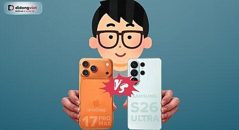 So sánh Samsung S26 Ultra vs iPhone 17 Pro Max chi tiết