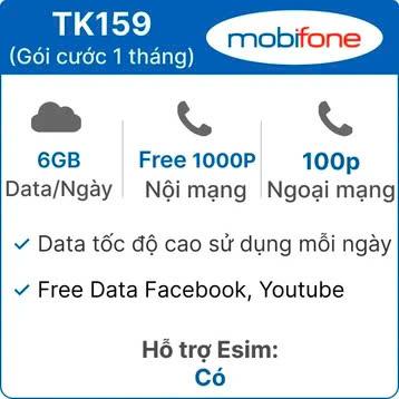 Sim Mobifone Data 4G TK159