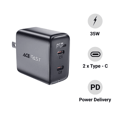 Củ sạc ACEFAST 2 cổng PD35W GaN (USB-C+USB-C) A51