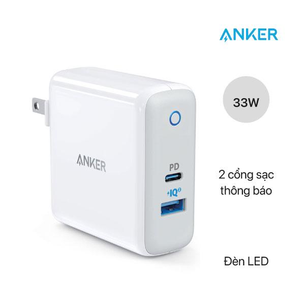 Adapter củ sạc Anker PowerPort PD+2, 33w - A2626