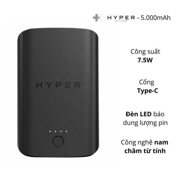 Sạc dự phòng HyperJuice Magnetic wireless 5000mah
