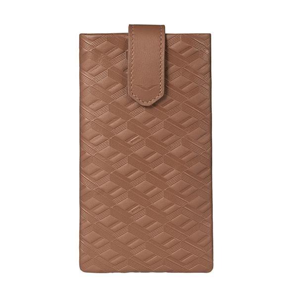 METAVERTU CURVE Calf Leather Phone Case Brown