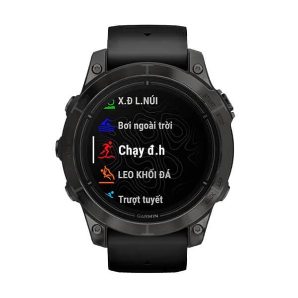 Đồng hồ thông minh Garmin Epix Pro Gen 2 47mm Sapphire  Xám Carbon DLC Titanium - Dây Silicone