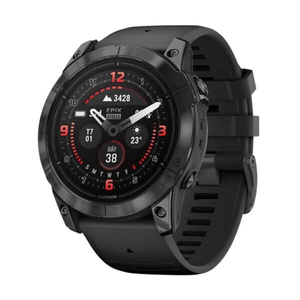 Đồng hồ thông minh Garmin Epix Pro Gen 2 51mm Sapphire Xám Carbon DLC Titanium - Dây Silicone