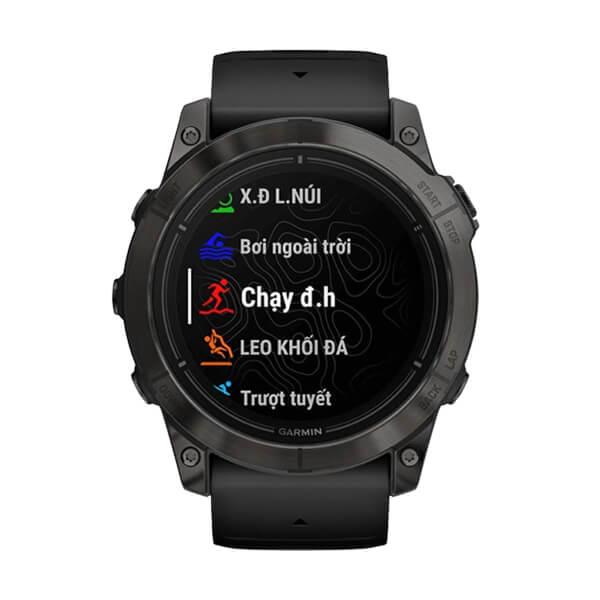 Đồng hồ thông minh Garmin Epix Pro Gen 2 51mm Sapphire Xám Carbon DLC Titanium - Dây Silicone