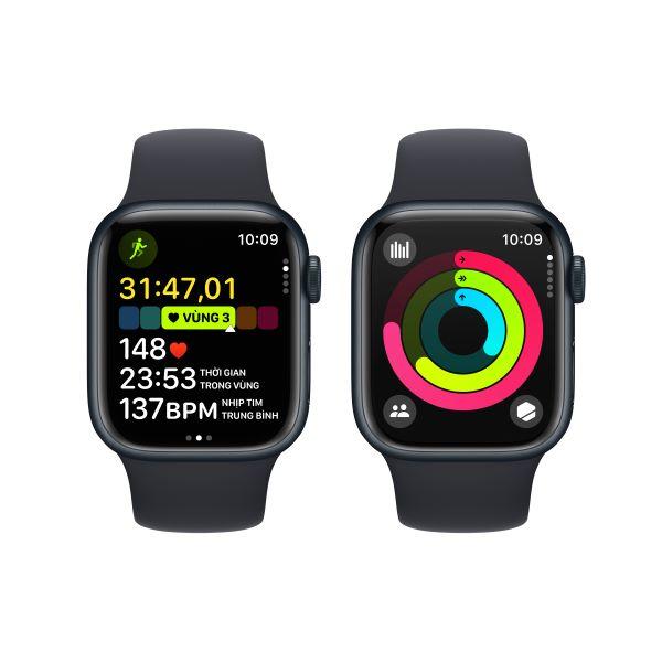Apple Watch Series 9 41mm (GPS) Viền nhôm - Dây cao su size S/M