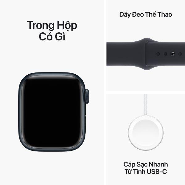 Apple Watch Series 9 41mm (GPS) Viền nhôm - Dây cao su size S/M