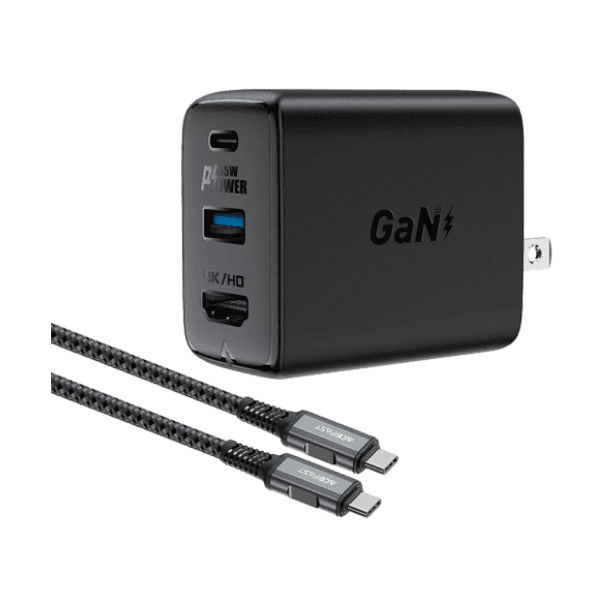 Bộ sạc Acefast GaN 65W cổng USB-C + USB-A + Hub (US) A19