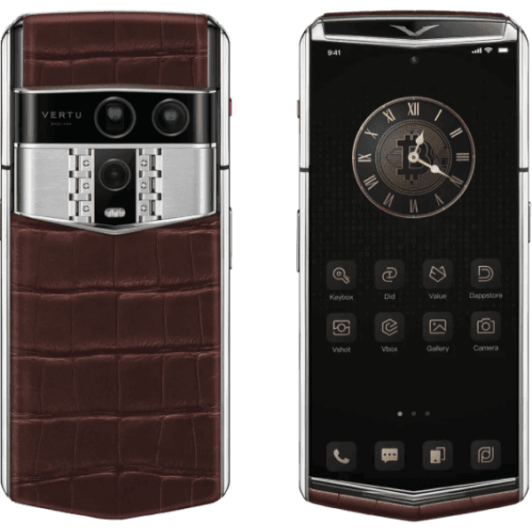 Vertu Agent Q Silver Advanced Set Amber Brown Alli 1TB