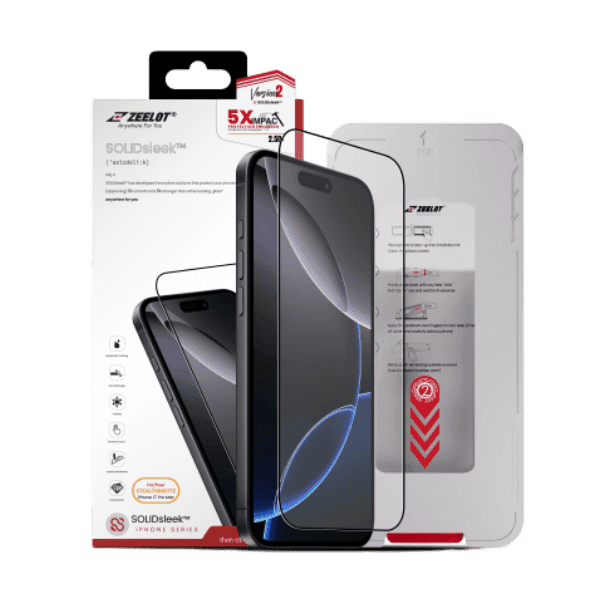 Dán kính cường lực iPhone 17 Pro Max Zeelot SOLIDSleek 2.5D Chống ánh sáng xanh