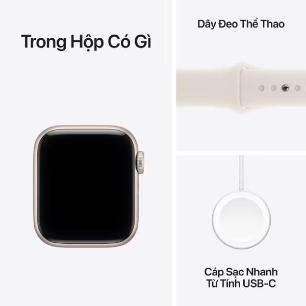 Apple Watch SE 3 (2025) 44mm (GPS) Viền nhôm - Dây cao su M/L