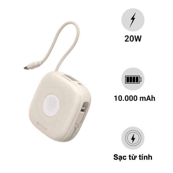 Pin sạc dự phòng không dây Mazer Qi2 4in1 MagLink18i