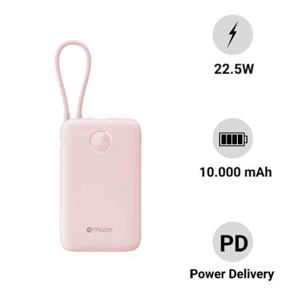 Pin sạc dự phòng kèm cáp Mazer PowerCharge Link 10.000mAh PD20W