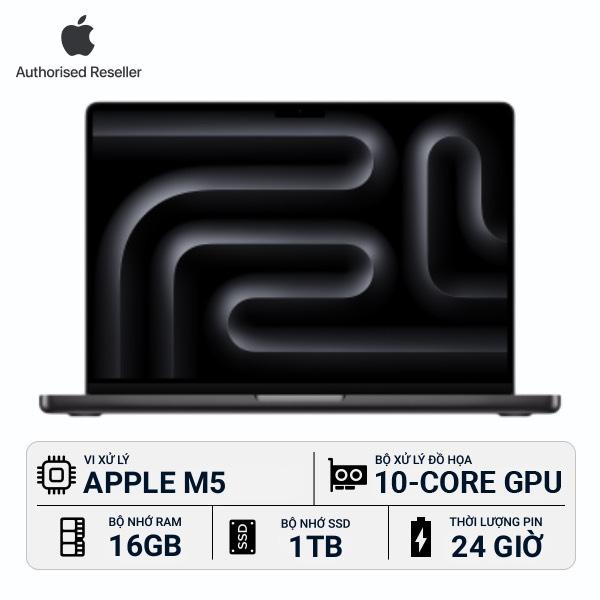 MacBook Pro 2025 14 inch M5 10‑core CPU | 10‑core GPU 16GB/1TB Chính Hãng