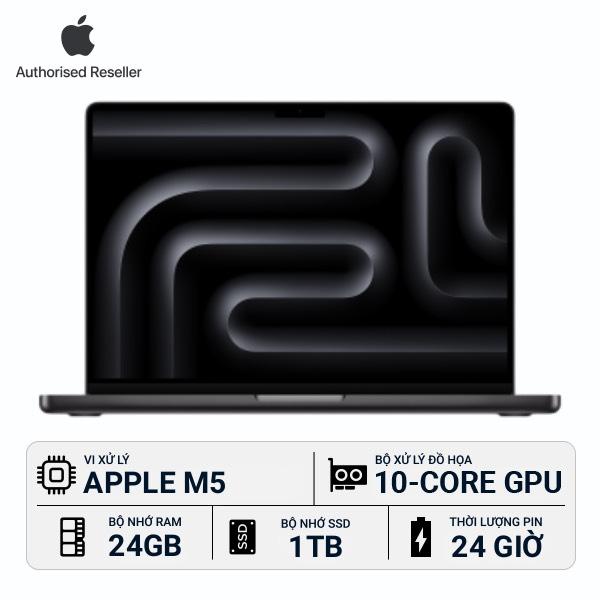 MacBook Pro 2025 14 inch M5 10‑core CPU | 10‑core GPU 24GB/1TB Chính Hãng