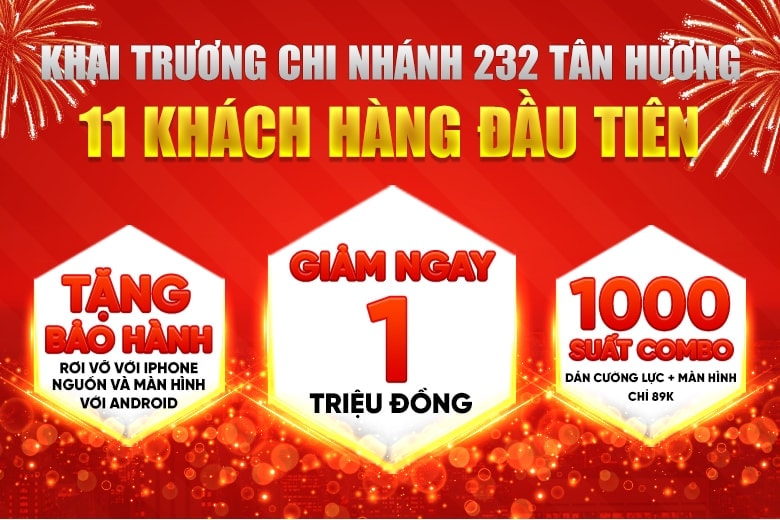 Khai trương chi nhánh 08: Di Động Việt giảm ngay 1 triệu cho 11 khách hàng đầu tiên