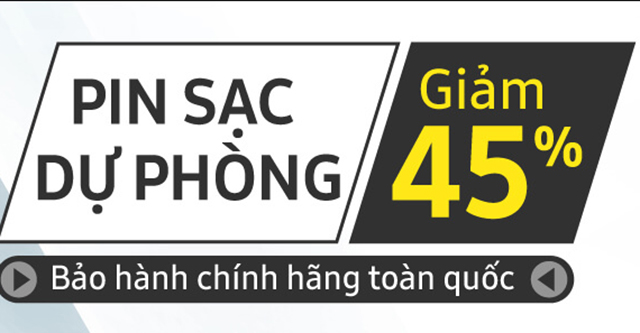Khuyến mãi khủng, Pin sạc dự phòng giảm giá đến 45% tại Di Động Việt