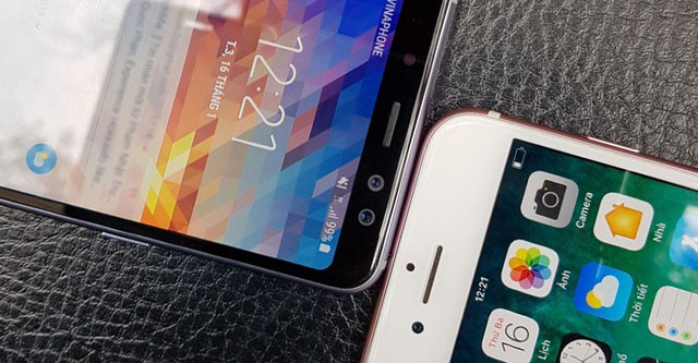 So sánh iphone 7 Plus 32GB quốc tế và Samsung Galaxy A8 Plus