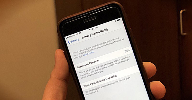 Mở tính năng kiểm tra tình trạng pin Battery Health trên iOS 11.3