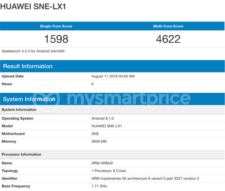 huawei mate 20 lite tren geekbench