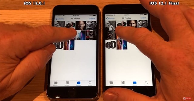 Video so sánh tốc độ iOS 12.1 và iOS 12 trên iPhone đời cũ