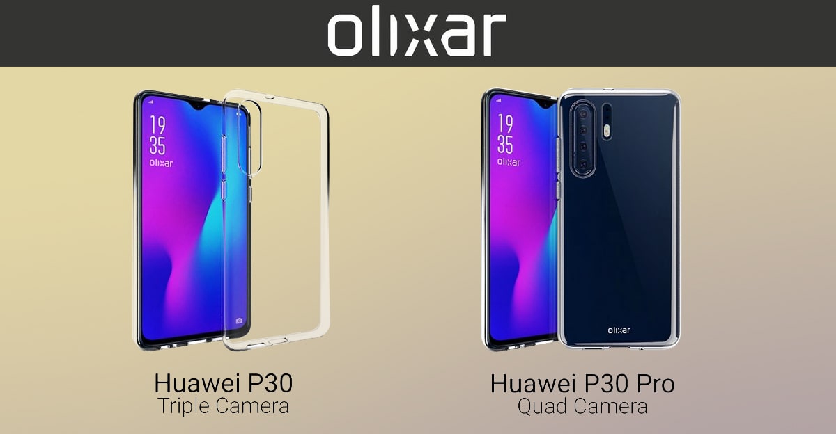 Huawei P30 và P30 Pro có màn hình giọt nước, 4 camera sau cho phiên bản Pro