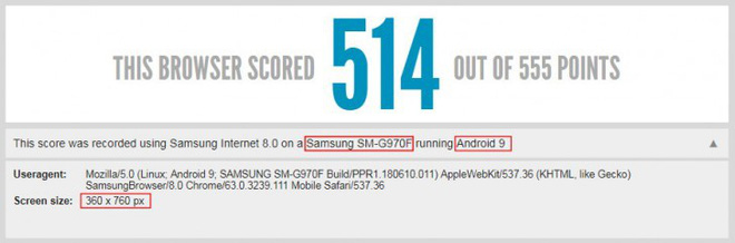 Điểm chuẩn Samsung Galaxy S10 Lite 