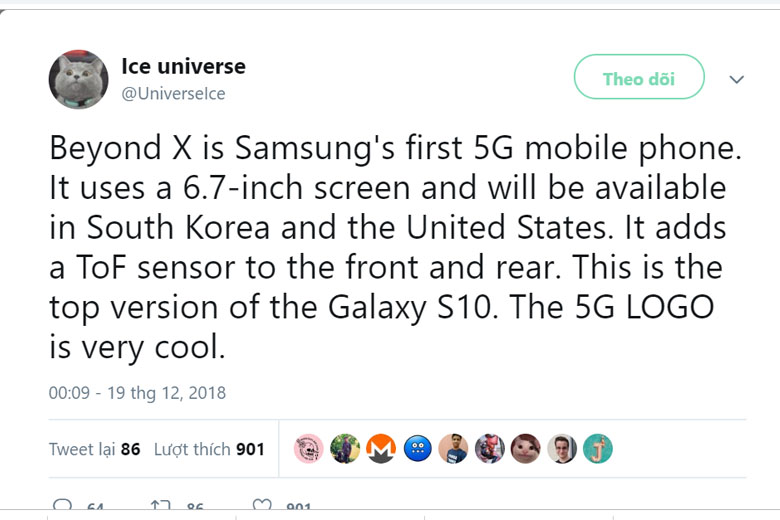 Galaxy S10 5G có màn hình 6.7 inch, nhận diện khuôn mặt 3D