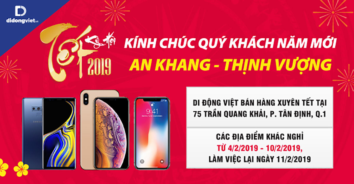 Thông báo lịch nghỉ Tết Nguyên đán 2019 của hệ thống Di Động Việt