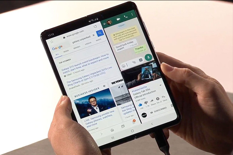 samsung galaxy fold su dung ba ung dung cung luc didongviet