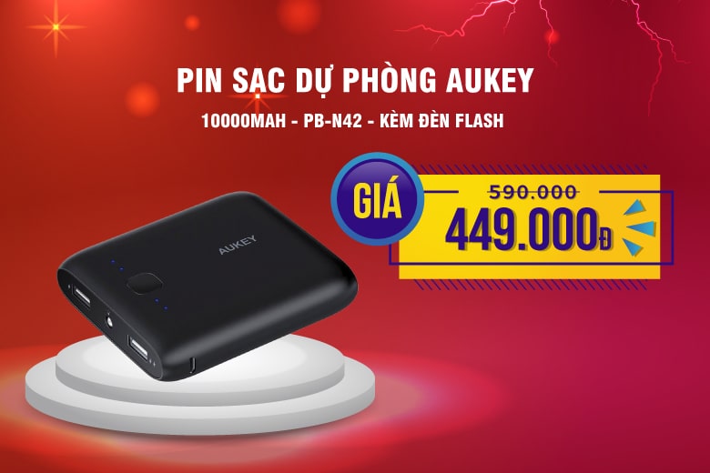 Khuyến mãi sạc dự phòng Aukey PB N42