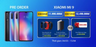Đặt trước Xiaomi mi 9 Di Động Việt