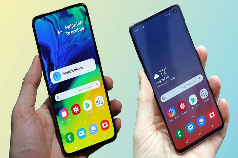 So sánh thiết kế màn hình Samsung Galaxy A80 và Galaxy S10