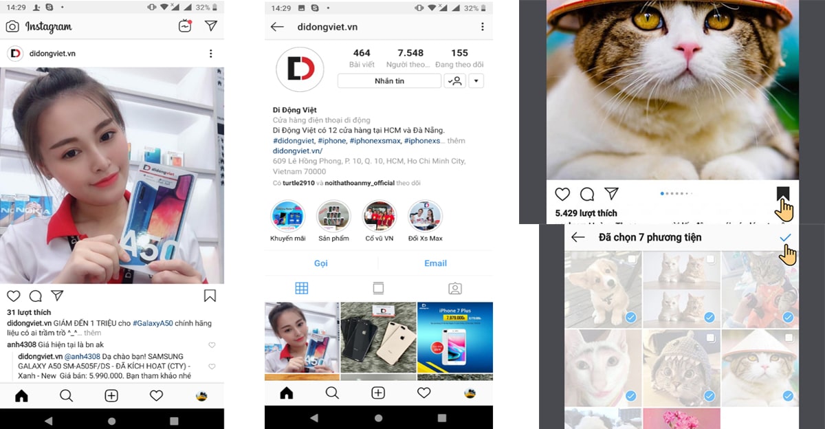 Cách lưu ảnh Instagram trên điện thoại, tạo bộ sưu tập đơn giản