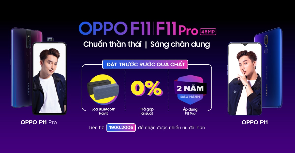 Đặt trước Oppo F11, F11 Pro – Rước quà khủng, trả góp 0%