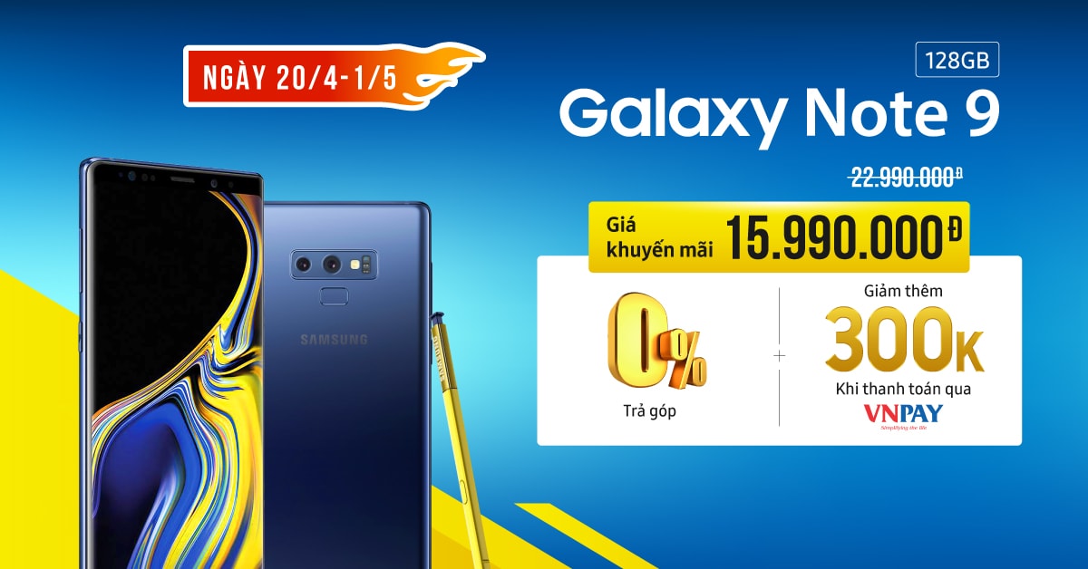 Galaxy Note 9 giảm sốc, chỉ còn 15,9 triệu tại Di Động Việt