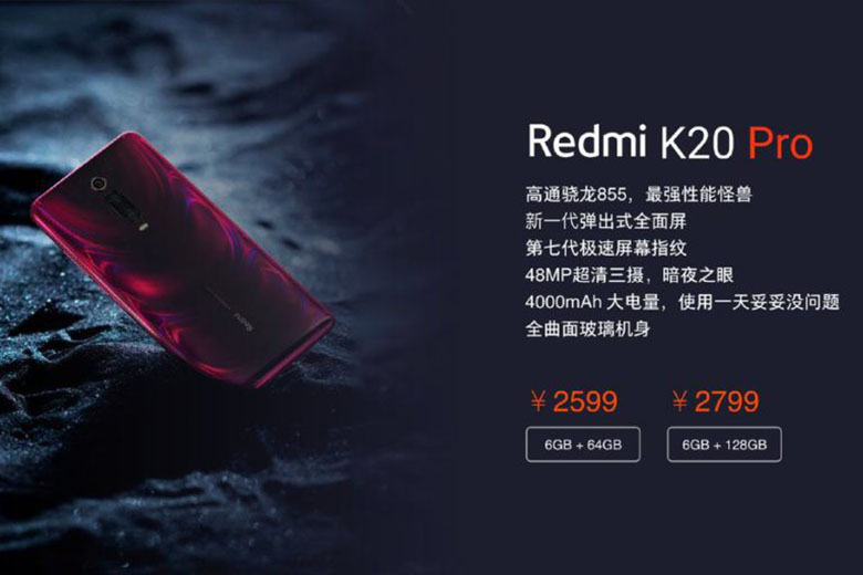 Giá Redmi K20 và Redmi K20 Pro phụ thuộc vào bộ nhớ