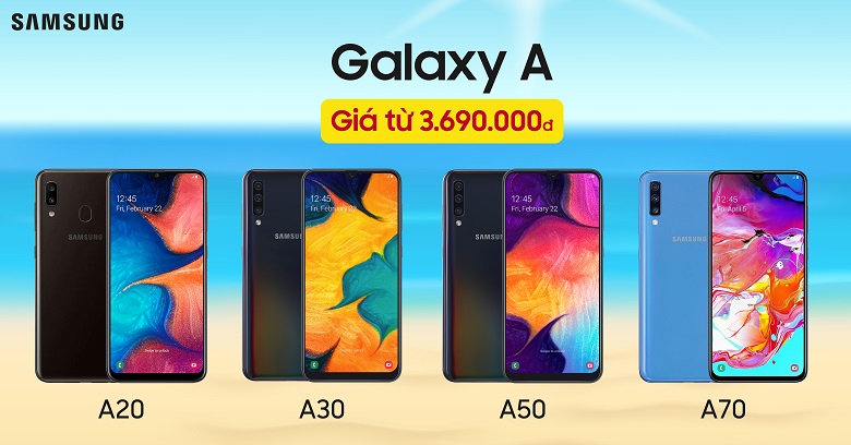 Galaxy A bao gồm các tuỳ chọn từ A20 đến A70 đều có mức giá tốt tại Di Động Việt.