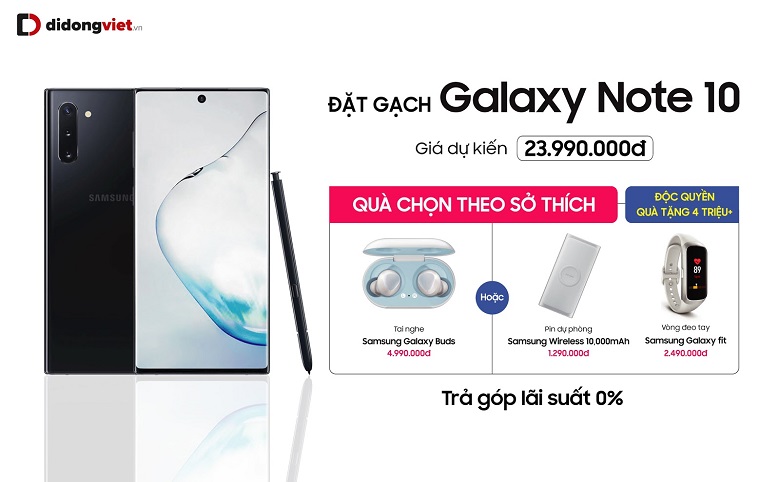 đặt gạch Note 10