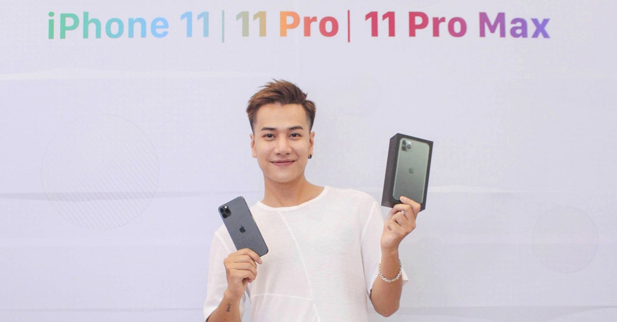 iPhone 11 Pro Max trên tay ca sĩ điển trai Lou Hoàng tại Di Động Việt