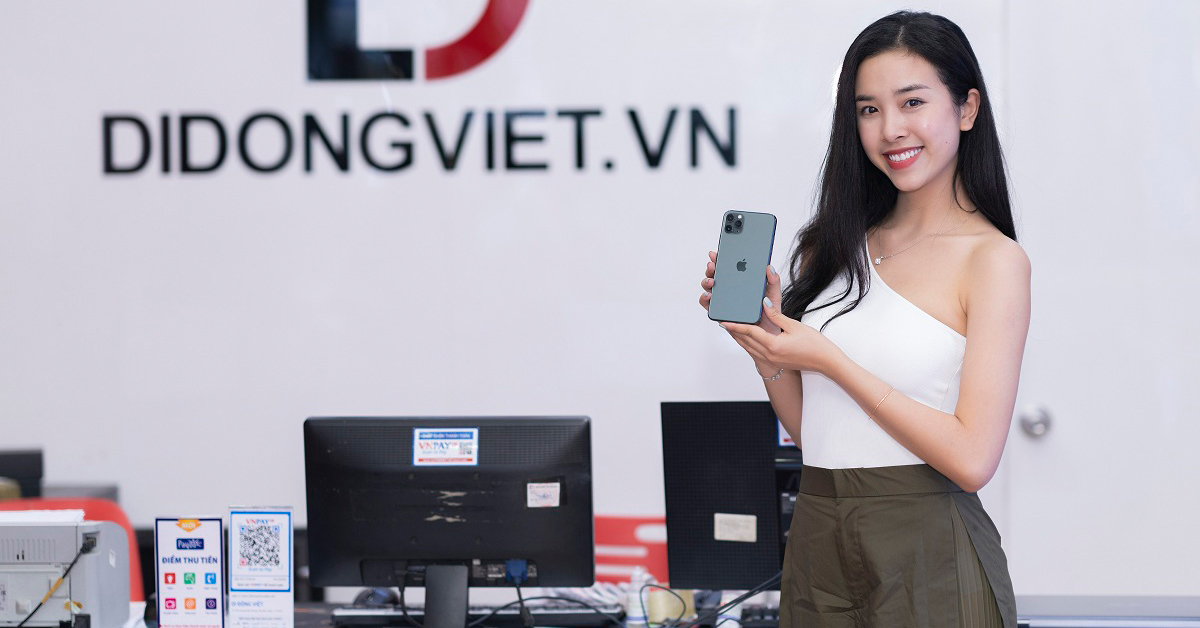 Á Hậu Thuý An tin tưởng chọn mua iPhone 11 Pro Max tại Di Động Việt