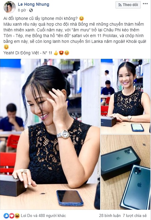 Nữ Diva phấn khởi chia sẻ trên Facebook cá nhân