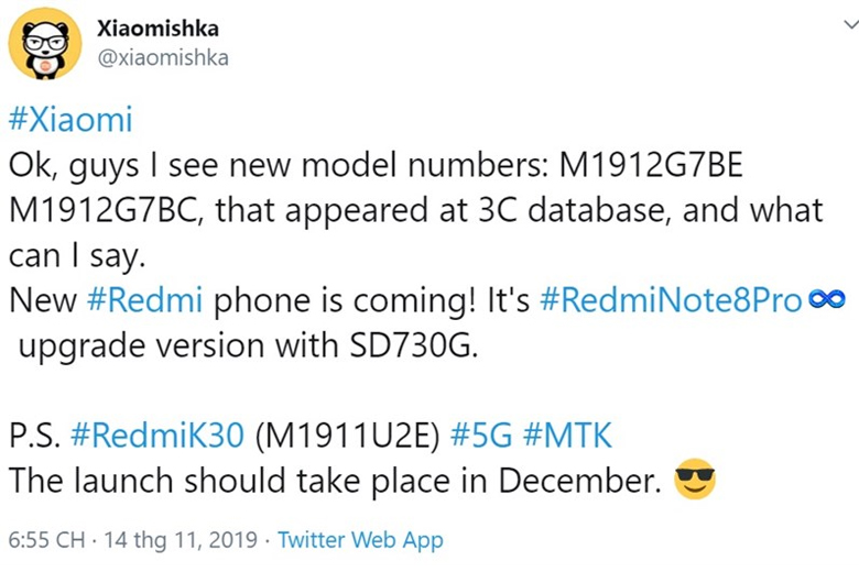  Redmi Note 8 Pro mới sắp ra mắt cùng với chip Snapdragon 730G