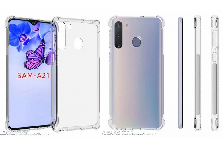 Galaxy A21 lộ ảnh render với màn hình Infinity-V cùng cụm 3 camera sau